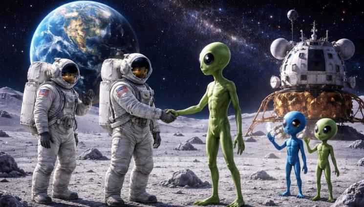 извънземни - ИЗБЯГАЛИ ПРЕЗ ГЛАВА: Извънземни прогонили американците от Луната?!
