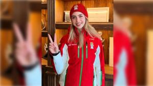 Фигуристката Александра Фейгин която е един от знаменосците на България