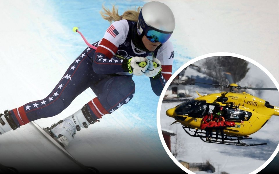 Ужас! Линдзи Вон падна, наложи се да я откарат с хеликоптер