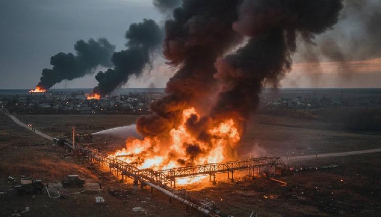 пожар нефт газ тръбопровод