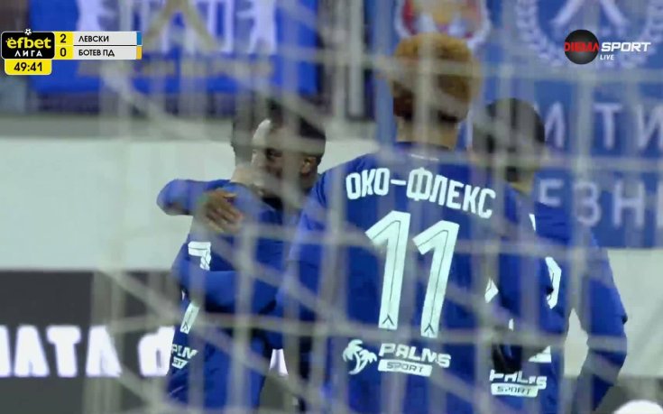 Евертон Бала удвои преднината на Левски от дузпа срещу Ботев Пловдив (видео)