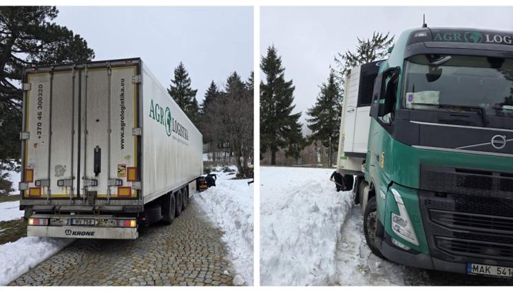 s - ЛОШ КЪСМЕТ: Латвийски тир закъса под паметника 