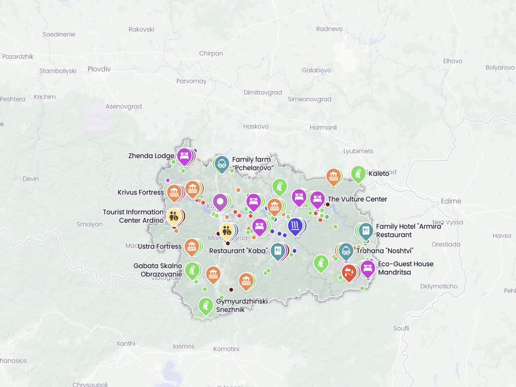Интерактивна карта на Източни Родопи