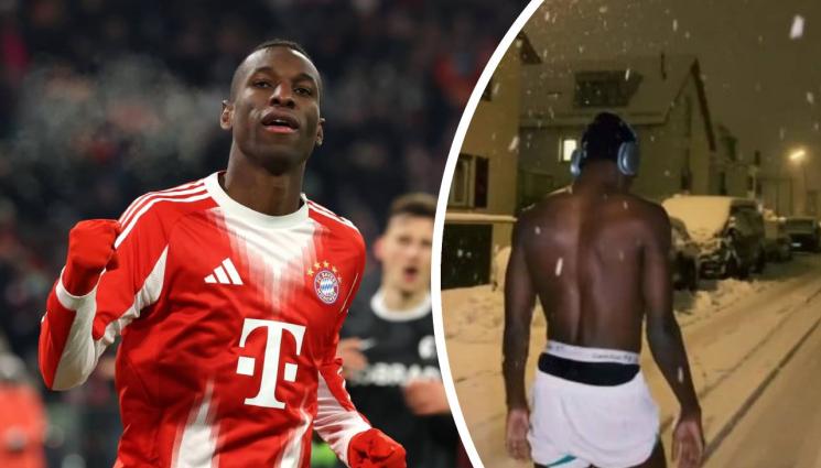 Николас Джаксън - Звезда на Байерн по шорти в снега