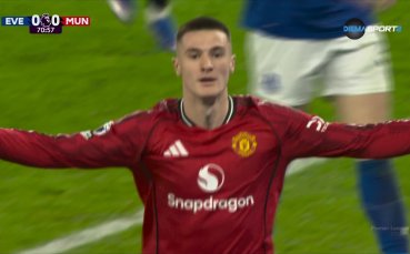 Бенямин Шешко изведе Ман Юнайтед напред срещу Евертън (видео)