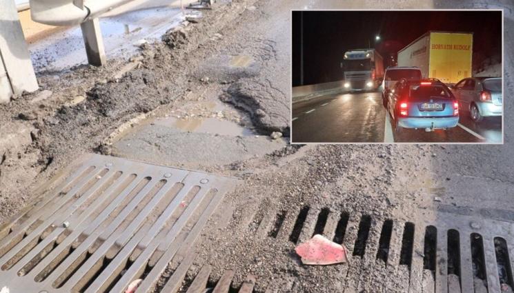 с - Хаос и блокада на Дунав мост заради дупки