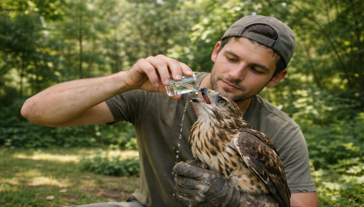 мъж ястреб - Затвор за мъж, напил птица!