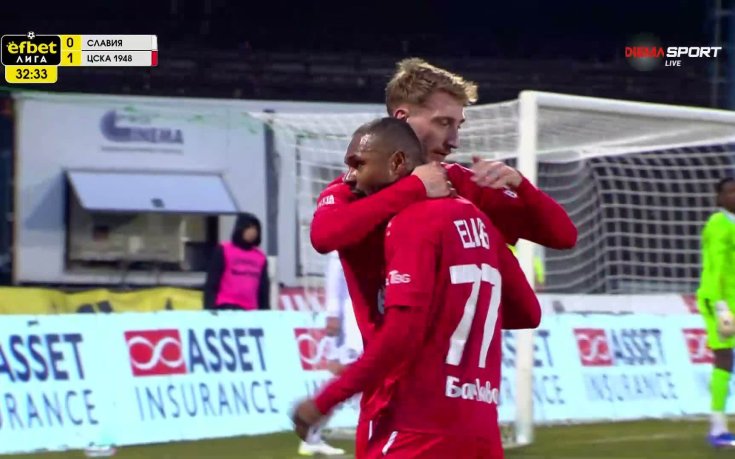 Мамаду Диало заби втори гол за ЦСКА 1948 срещу Славия