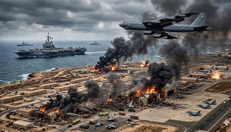 ударена американска база Шарл де гол и бомбардировач б 52 - Иран порази най-голямата US военна база в Близкия изток