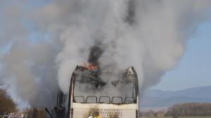 Автобус на Тракийския университет се запали между Стара Загора и