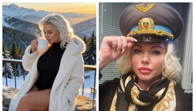 с - Бюстът на Асдис грейна на дрехи