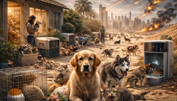 кучета котки дубай - Хиляди кучета и котки изоставени в Дубай заради войната!