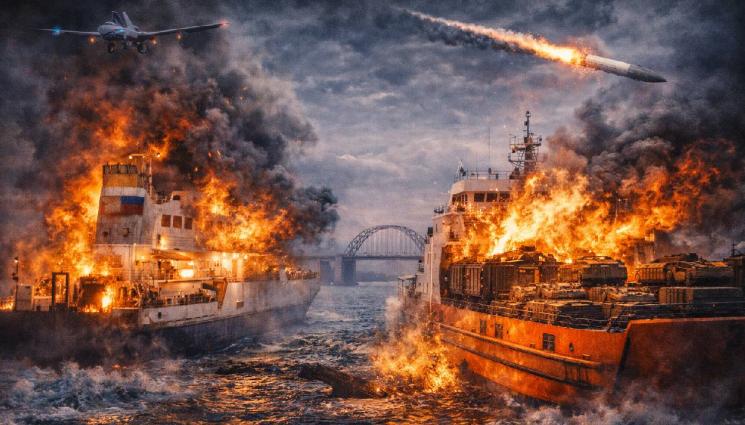 кораби русия украйна война военен кораб военни кораби - Украйна потопи руския флот в Керченския пролив!