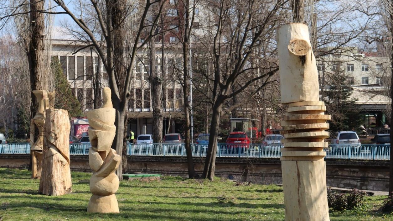 Скулптури от изсъхнали тополи украсиха арталея „Край реката“ в Хасково