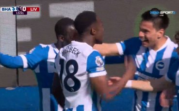 Дани Уелбек откри резултата за Брайтън срещу Ливърпул