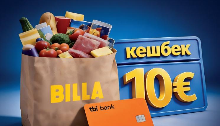 д - Пазаруването в BILLA с карта Visa neon на tbi bank носи награди