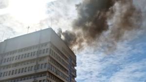 Пожар горя в сградата на общината в Разград