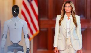 Мелания Тръмп и хуманоидният робот Figure 03 демонстрират бъдещето на образованието, в което изкуственият интелект се превръща в персонален ментор по изкуство и наука.