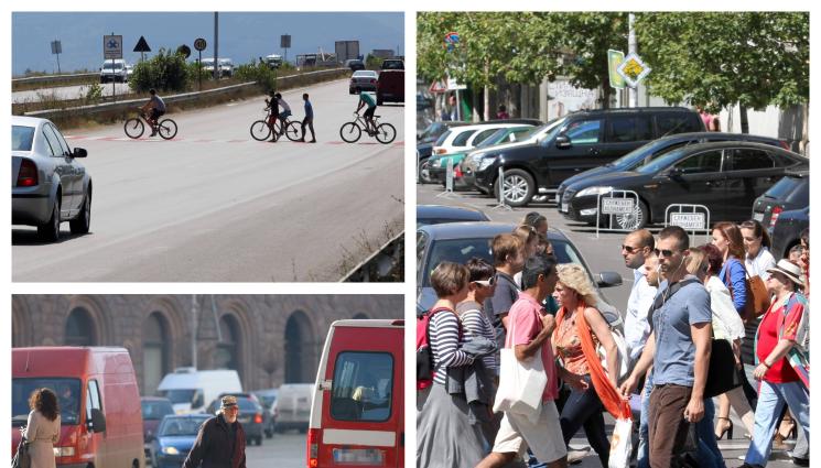 пешеходци пешеходна пътека