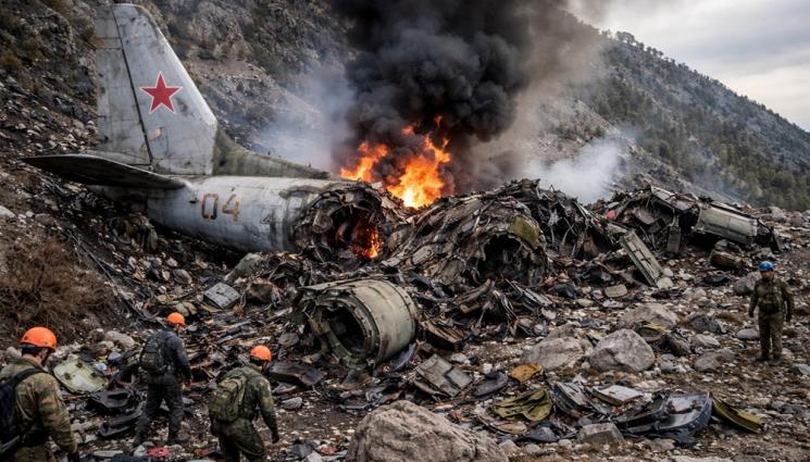 разбит самолет Крим руски - Огнен ад в небето! Руски „Ан-26“ се разби в Крим, има 29 загинали