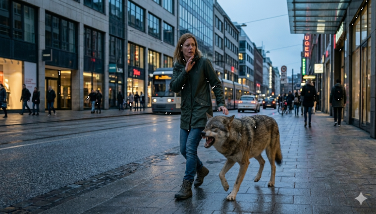 вълк - НЕЧУВАНО: Вълк ухапа жена насред оживен град!