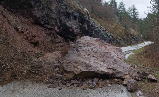 Огромна скална маса падна върху пътя между селата Белица и Загражден
