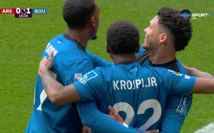 Борнемут шокира Арсенал рано в мача