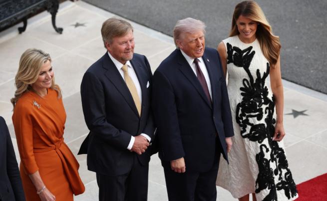 Блясък в Белия дом: Доналд и Мелания Тръмп посрещнаха кралската двойка на Нидерландия
