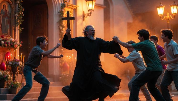 поп младежи бой - ГРОЗНИ СЦЕНИ: Пиян поп и младежи се млатиха навръх Великден! (ВИДЕО)