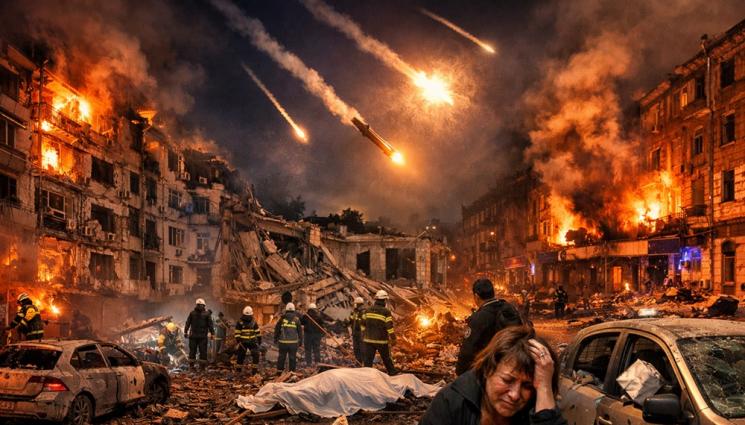 украйна нападение - КЪРВАВА НОЩ В УКРАЙНА: Ракети удариха Киев, дете е сред жертвите