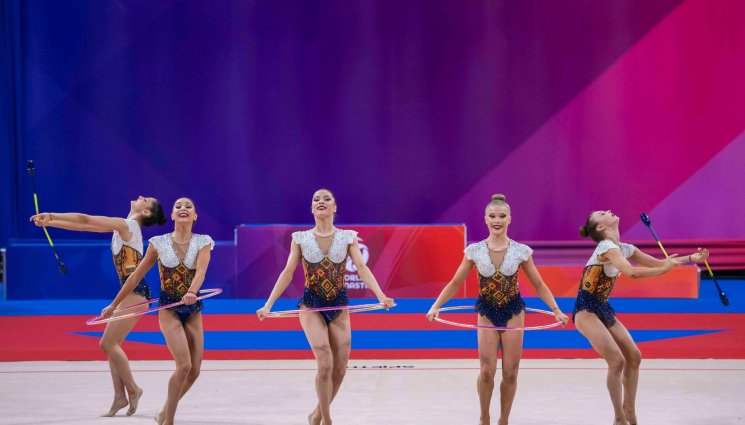 ансамбъл художествена гимнастика - Българският ансамбъл завърши на 8-о място в многобоя за СК в Баку
