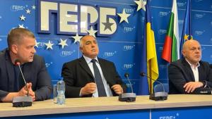 Партия ГЕРБ дава пресконференция по повод резултатите от предсрочните парламентарни избори  Данните на ЦИК показват  Прогресивна