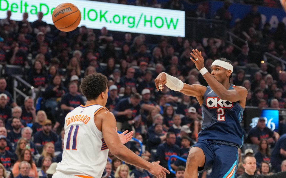 Оклахома Сити Тъндър - Финикс Сънс 120:107 точки / НБА, плейофи, Запад, първи кръг, втори мач, 23.04.2026 г.