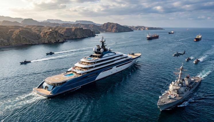 яхта проток - Милиардер на Путин проби иранската блокада на Ормузкия проток с мегаяхта!