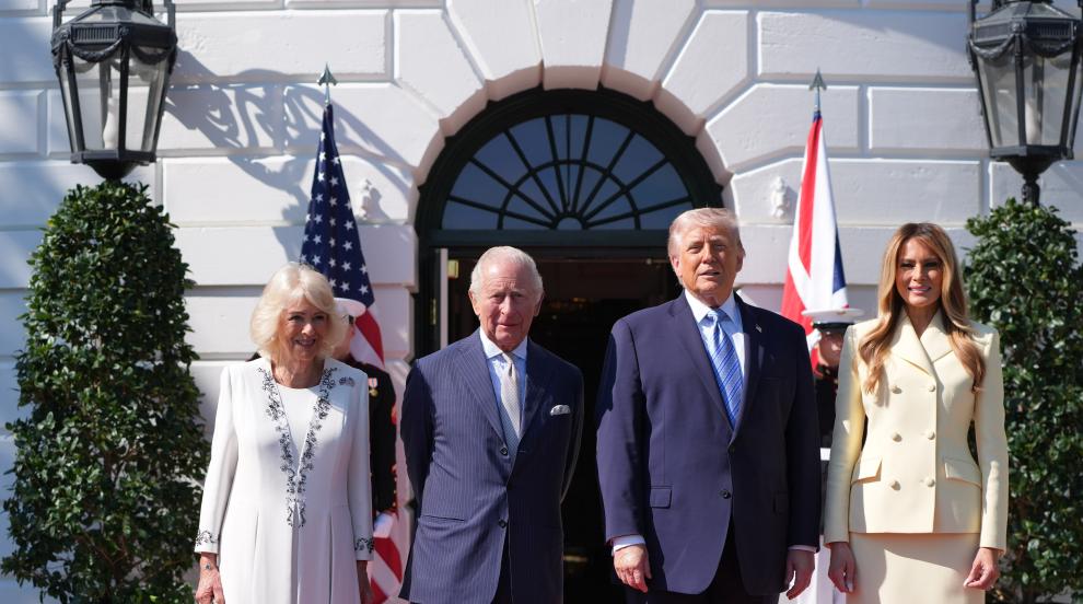Историческа визита: Чарлз Трети и съпругата му се срещат с Доналд и Мелания Тръмп
