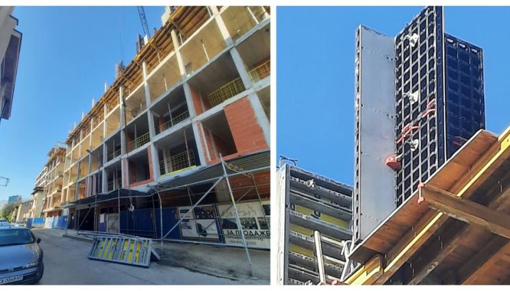 z - ПО ЧУДО НЯМА ПОСТРАДАЛИ: Кофраж се стовари на пътя от 5-ия етаж на строеж в центъра на София