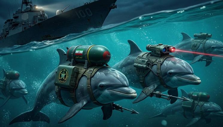 делфини война - ДЕЛФИНИ КАМИКАДЗЕ: Иран плаши САЩ с морски бозайници, въоръжени с мини
