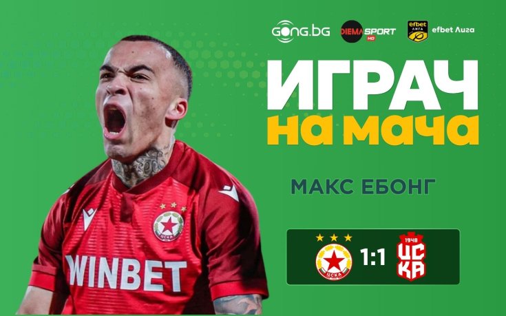 Макс Ебонг бе избран за Играч на мача ЦСКА – ЦСКА 1948