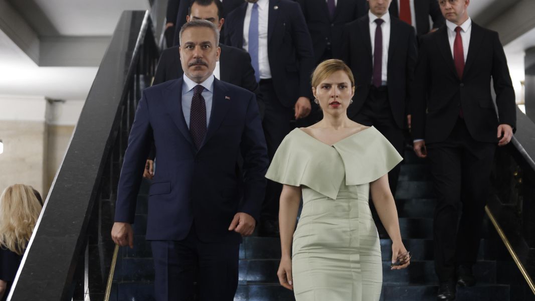 <p>Визията на Велислава Петрова на срещата с Хакан Фидан.</p>