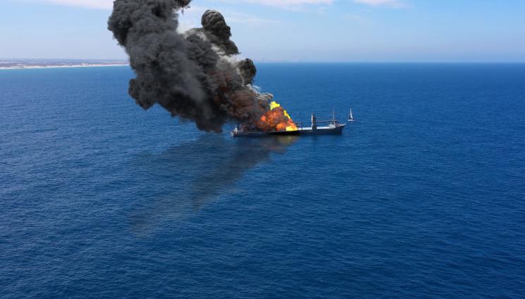 кораб - Смъртоносна атака с дрон в Черно море