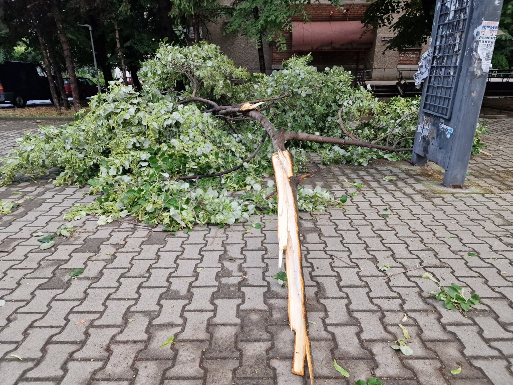 Пороен дъжд и буря удариха Стара Загора