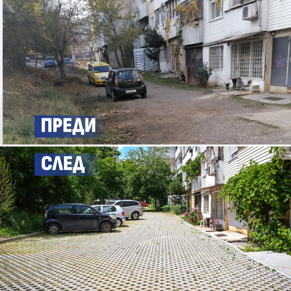 Продължава облагородяването на междублокови пространства в София 2 991 ratio parking oblagorodiavane