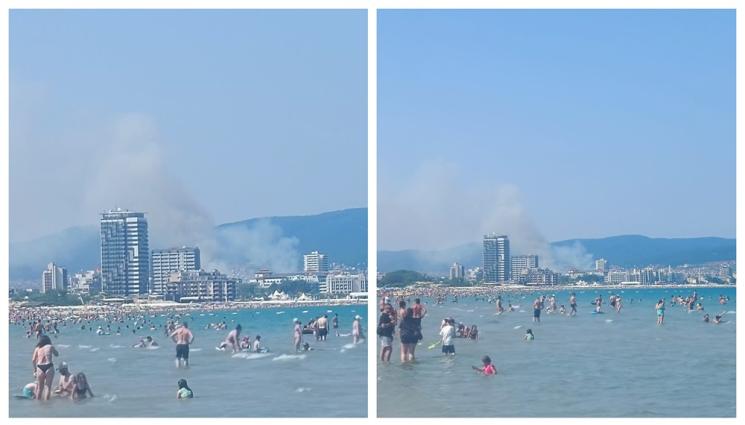 с - Пожар пламна край Слънчев бряг
