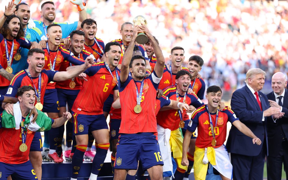 Spain win World Cup for second time as captain Rodri lifts trophy from Trump