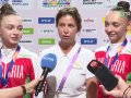 Весела Димитрова и ансамбълът след световното по художествена гимнастика