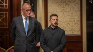 Германският канцлер Фридрих Мерц и украинският президент Володимир Зеленски в