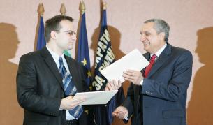 Мартин Димитров и Иван Костов след спорезумението за коалиция