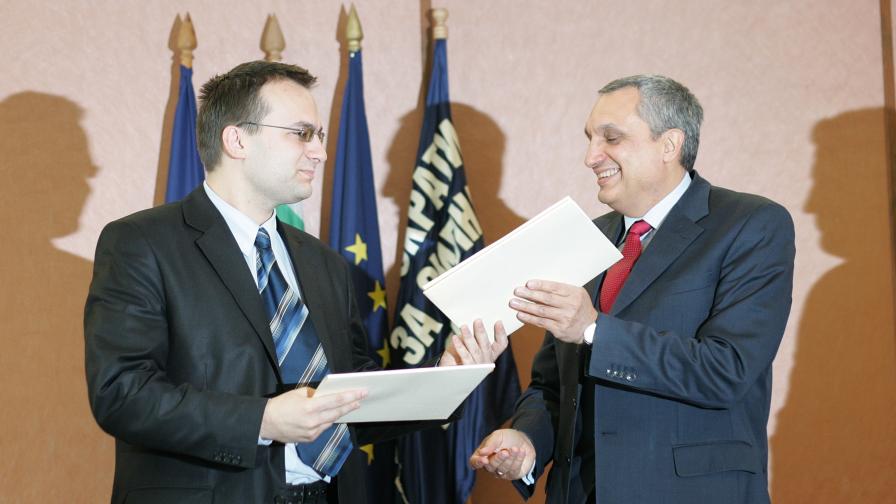Мартин Димитров и Иван Костов след спорезумението за коалиция