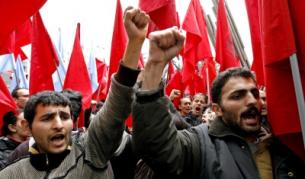 Протестна работническа демонстрация в Истанбул