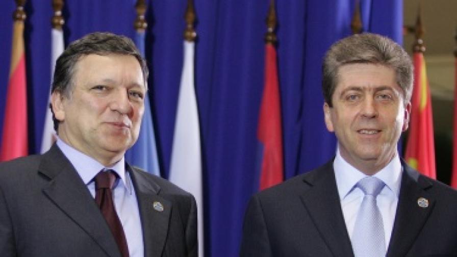 Президентът Георги Първанов и председателят на ЕК Жозе Барозу